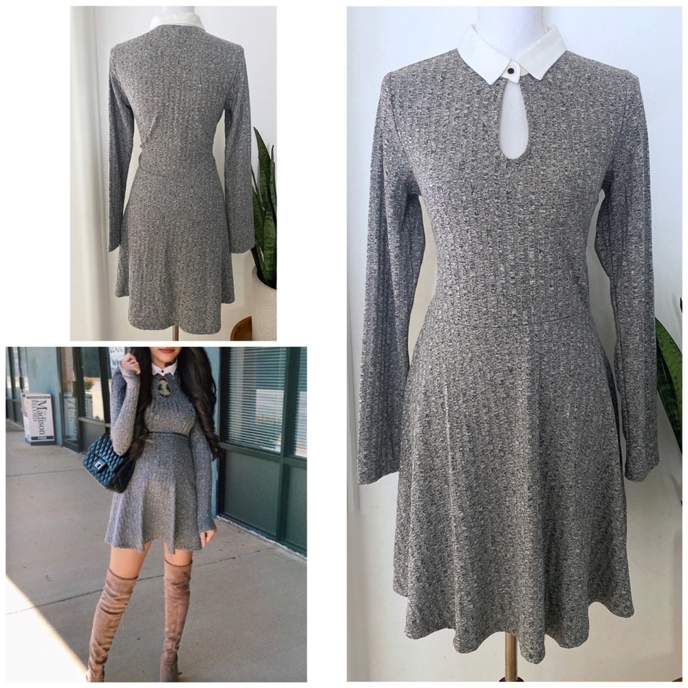NWT H&M Ribbed Jersey Peter Pan Swing Dress 12